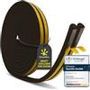 GeckoSeal Guarnizione Finestra - 10M(5Mx2) Guarnizioni Finestre Tipo D, Paraspifferi Autoadesivo per Porte e Finestre