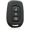 Otai Custodia per Chiavi in Silicone per Auto Coperchio per Renault Clio Kangoo Master Twingo Megane Kadjar Dacia Logan Duster 2018-2021 (3 Pulsanti, Nero)