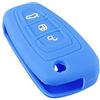 OTMIK Custodia in Silicone per la Copertura Della Chiave Dell'auto adatto per Ford Ranger C-Max S-Max Focus Galaxy Mondeo Transit Tourneo Custom Accessori per Chiavi (Blu)