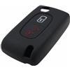 Happyit Custodia in silicone per chiave telecomando auto, portachiavi per chiave a 2 pulsanti Peugeot 107 208 207 3008 308 RCZ 508 408 2008 407 307 206 (nero)