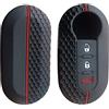 通用 Otai Cover per Chiave Auto in Silicone Compatibile con Fiat 500 Ducato panda 500L Morbido Capovolgere la custodia per Chiavi 3 Pulsanti (Linea Rossa)
