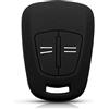 OTMIK Custodia in Silicone per Chiave Auto misura per Opel Corsa Agila Meriva Accessori per Coperture Chiave a 2 Pulsanti (Nero)