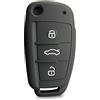 OTMIK Custodia in Silicone per Chiavi dell'Auto adatto per Audi A4 B7 A6 C6 4f 8v A3 8p A1 A3 Accessori per guscio chiave (Nero)
