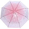 Lazmin112 Ombrello Pieghevole Trasparente, Ombrello Esterno Trasparente Cherry Blossom Ombrello Pioggia per Ragazze alla Moda(Rosa)