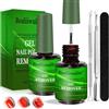 Bodiiwuliu 2 Pezzi 15ml Gel Nail Polish Remover, Remover Semipermanente Unghie, Solvente Per Smalto, Con Lima Per Unghie E Spingi Cuticle, Non Necessario Ammollo O Avvolgere