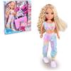 Nancy Air Styler, bambola con asciugacapelli per creare cinque diverse acconciature: capelli flessibili, per bambine/I +3 anni, Famosa (NAC73000)