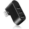 Jectse USB Port Splitter, 3 Porte USB 2.0 Expander Splitter Docking Station Hub USB Ruotabile di 180 Gradi Hub di Espansione per Windows Laptop PS3 PC Tablet