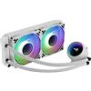 Aerocool MIRAGEL240W, Raffreddamento a Liquido per CPU, Ventola 2x12cm ARGB, TDP 400W, Bianco