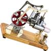 Generic Motore Stirling, Kit Motore Stirling con Piastra di Base in Quercia e Artigianato Gocciolante Kit a Vapore Bilanciata a Vapore per Display Educativi e Intrattenimento per Bambini (SILVER)