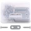 Swpeet 20Pcs Piatto Dritto Brace Metallo di Giunzione Piastra e Viti, Acciaio Inossidabile, Colore Argento
