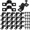 Swpeet 25 morsetti di supporto a U a due fori da 10 mm con 50 viti autofilettanti, morsetti a U, morsetti per tubi in metallo, morsetti per fasce di tubi, clip di tensione