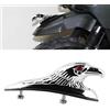 Qiilu statua - Decorazione con testa d'aquila per parafango, in alluminio cromato, universale, 12 V, 6 mm, decorazione parafango anteriore per moto