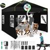COBIZI Gazebo 3x3 Pop Up Gazebo Pieghevole Impermeabile UV50+ Tenda per Giardino/Feste/Campeggio/Festival/Birra/Picnic/Matrimonio, Nero