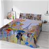 Italian Bed Linen Parure letto stampa digitale SOGNI D'AUTORE, copertura totale, made in Italy, Matrimoniale, 18