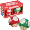 Paladone Super Mario Brothers - Set di sale e pepe a forma di fungo con licenza ufficiale Nintendo, rosso e verde, in ceramica, per cucina e decorazione della casa, regalo di inaugurazione della casa per gli