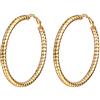 PROSTEEL Cavi Orecchini Cerchi Ornati Spirali in Acciaio Inossidabile, 3 dimensioni e 3 Colori Disponibili（argento oro nero）, Confezione Regalo 0, per Donna