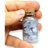 TENET - Ampolla di vetro Cristalli Pietre Preziose, Bottiglia Pietre Burattate Quarzo Naturale (CELESTINA - CELESTITE)