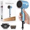 Amurhey Asciugacapelli Ionico Amurhey - Flusso d'aria da 24 m/s/Motore Brushless da 110.000 giri/min- Phon per Capelli Potenza 2000W leggero (ca. 250 g) - Include beccuccio per lo styling e diffusore