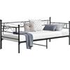 en.casa Letto in metallo "Kerava" con rete a doghe 90x200 cm, nero