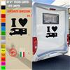Adesivi camper I LOVE CAMPER AMOPRE PASSIONE caravan roulotte accessori cod.1823