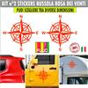 Kit 2 Adesivi Bussola Rosa dei Venti 4x4 decal Auto Camper misura colore c.1655