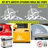 Kit 2 Adesivi Rosa dei Venti Adventure Offroad Auto Camper misura colore c.1654