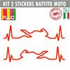 Kit 2 Adesivi Casco Moto Cuore che batte cardiopalma cardiogramma decal cod.1659