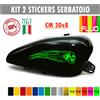 Kit 2 adesivi moto serbatoio teschio fiamme skull chopper harley vintage c.1682