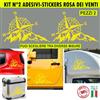 Kit 2 Adesivi Rosa dei Venti Adventure Offroad Auto Camper misura colore c.1654