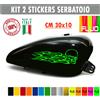 Kit 2 adesivi moto serbatoio teschio fiamme skull flame chopper harley c.1683