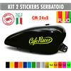 Kit 2 adesivi moto serbatoio CAFE RACER chopper harley custom old vintage c.1668