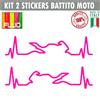 Kit 2 Adesivi Casco Moto Cuore che batte cardiopalma cardiogramma decal cod.1659