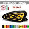 Kit 2 adesivi moto serbatoio fiamme devil flame chopper harley custom c.1677