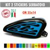 Kit 2 adesivi moto serbatoio fiamme devil flame chopper harley custom c.1677