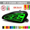 Kit 2 adesivi moto serbatoio fiamme devil flame chopper harley custom c.1677