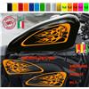 Kit 2 adesivi serbatoio FIAMME TESCHIO harley chopper style vintage colori c1783