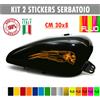 Kit 2 adesivi moto serbatoio teschio fiamme skull chopper harley vintage c.1682