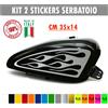 Kit 2 adesivi moto serbatoio fiamme devil flame chopper harley custom c.1677