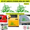 Kit 2 Adesivi Rosa dei Venti Adventure Offroad Auto Camper misura colore c.1654