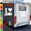 Adesivi camper I LOVE CAMPER AMOPRE PASSIONE caravan roulotte accessori cod.1823