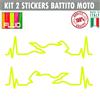 Kit 2 Adesivi Casco Moto Cuore che batte cardiopalma cardiogramma decal cod.1659