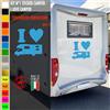 Adesivi camper I LOVE CAMPER AMOPRE PASSIONE caravan roulotte accessori cod.1823