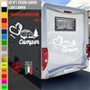 Adesivi camper AMORE PER ROULOTTE CUORE caravan roulotte accessori cod.1828