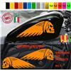 Kit 2 adesivi serbatoio INDIAN TESCHIO harley chopper style vintage colori c1784