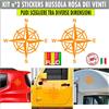 Kit 2 Adesivi Bussola Rosa dei Venti 4x4 decal Auto Camper misura colore c.1655