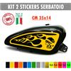 Kit 2 adesivi moto serbatoio fiamme teschio skull flame chopper harley c.1678