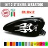 Kit 2 adesivi moto serbatoio fiamme teschio skull bobber chopper harley cod.1680