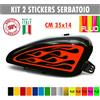 Kit 2 adesivi moto serbatoio fiamme devil flame chopper harley custom c.1677