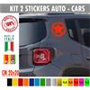 Kit 2 Adesivi Stella Fuoristrada 4X4 compatibili con Jeep Renegade Suzuki c.1844