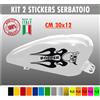 Kit 2 adesivi moto serbatoio fiamme teschio skull bobber chopper harley cod.1680